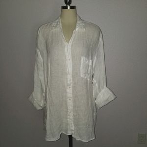 CP Shades White Linen Blouse Shirt